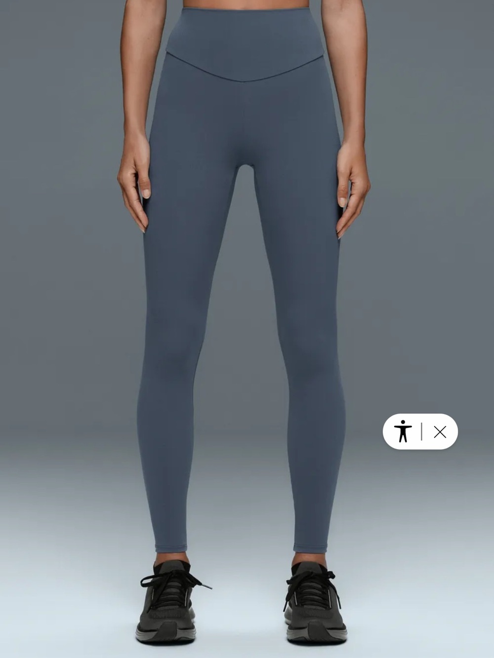 Everyday High-Rise Navy Leggings with Wide Waistband